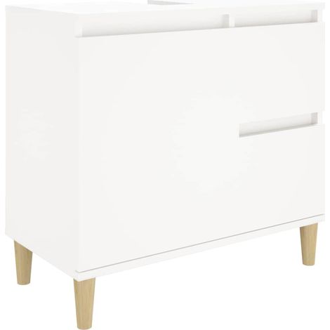 Armadietto da Bagno  Mobile da Bagno Bianco 65x33x60 cm in Legno Multistrato (1/5)
