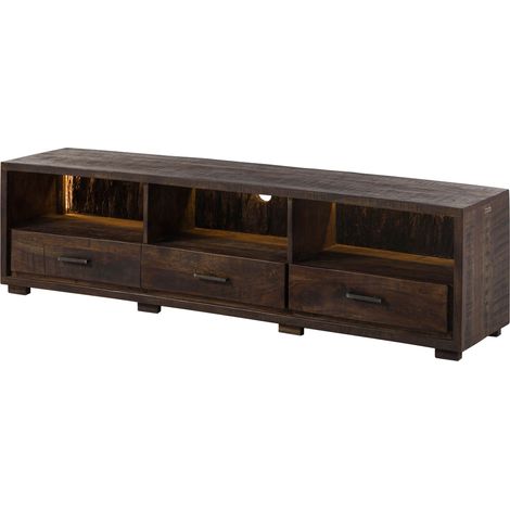 BARK 217 Mobile TV in legno di acacia - laccato / marrone scuro 175x40x47
