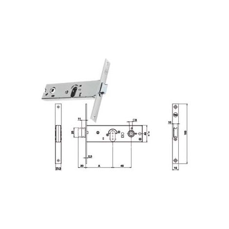 SERRATURA DA INFILARE PER FASCE CATENACCIO E SCROCCO MM.44 H 87000  mm.70 a 1 mandata (Y8700070080)    YALE