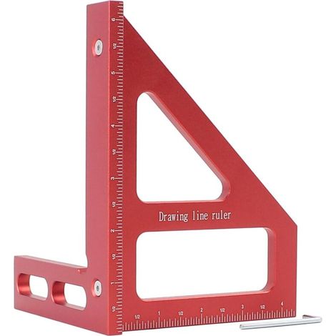 3D-Multi-Winkel-Messwerkzeug, Aluminiumlegierung 45/90 Grad Holzbearbeitungs-Winkelmesser, Zeichenlinie, Dreiecks-Schmiege, (1/4)