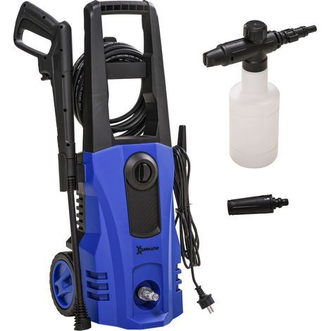 Nettoyeur haute pression 1800 W avec roulettes, tuyau 6 m, pression max 150 bar, bleu (1/5)