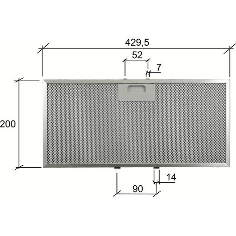 FILTRO CAPPA ALLUMINIO ELICA GFA BOXIN NEW 90CM 429,5 x 200 x 9 mm GRI0088006A