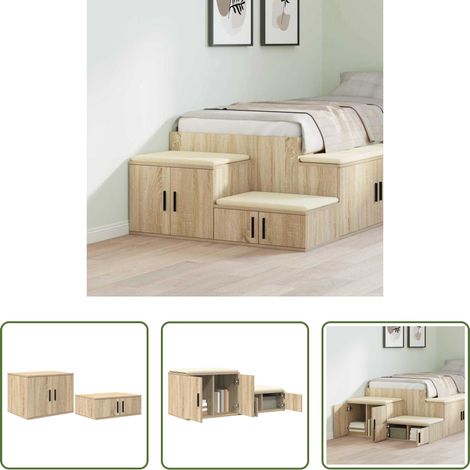 vidaXL Esszimmermöbel - Aufbewahrungsschrank 2 pcs Sonoma-Eiche 127 x 41 x 40 cm (1/5)