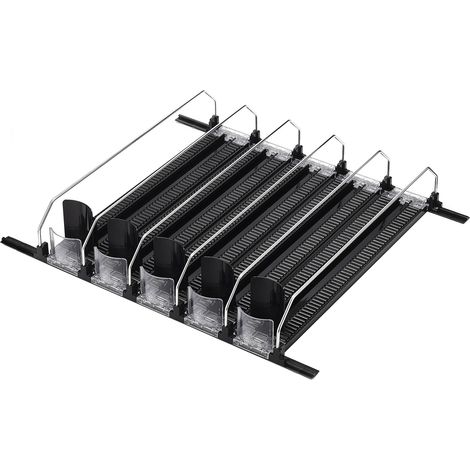Organiseur Boissons 5 Rangées Noir Grande Capacité Multifunctionnel Dispenser Fridge Organiser (1/5)