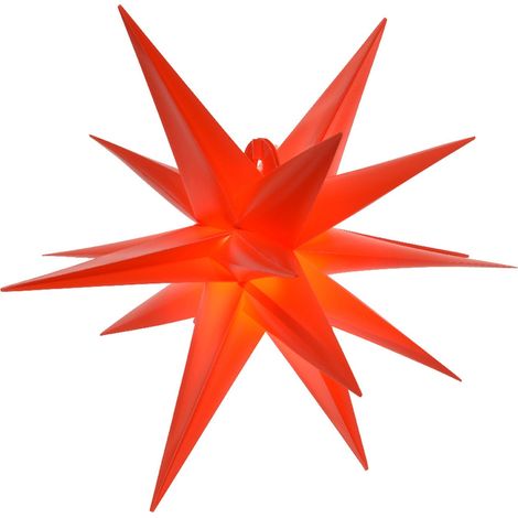 Pendente natalizio a forma di stella, colore rosso, con Led, decorazione natalizia -60 cm (1/3)