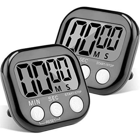2 Pièces Minuteur de Cuisine Magnetique, Time Timer Aimanté avec Alarme Forte pour Enfants, Coloré Timer Enfant Apprentissage avec Grand Écran LCD (1/5)