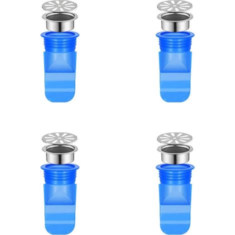 Lntyq Siphon sol silicone évier Bain évier Bouchons de Vidange Bouchon d'évier multifonction Baignoire Bouchon pour tubes Tuyaux dans salle bain Toilette Drain plancher Joint Resist Smell Bugs 4 pièce