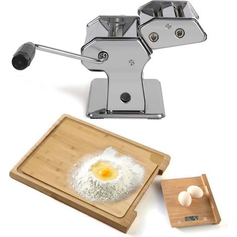 Machine à ravioli et spaghetti Livoo MEN41 avec Balance culinaire, Planche à découper en bamboo Pem SC-380 - capacité 5 kg/38 cm