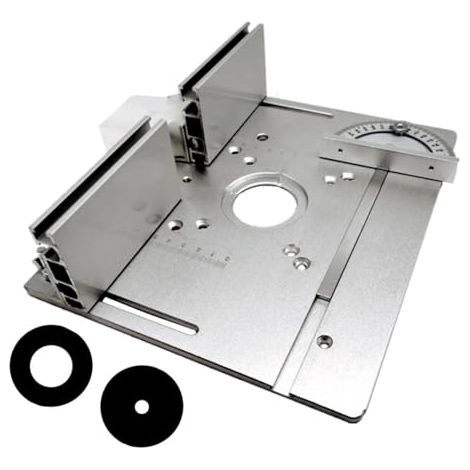 Plaque d'insertion de table de routeur en aluminium, usinage CNC, clôture coulissante réglable, adaptée aux grands routeurs et petites tondeuses (1/5)