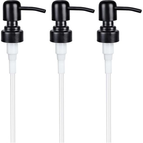 Filiyano-Pompe de rechange pour distributeur de savon (lot de 3), tête de pompe en acier inoxydable avec filetage de 28 mm et tuyau de 140 mm, pompe (1/5)
