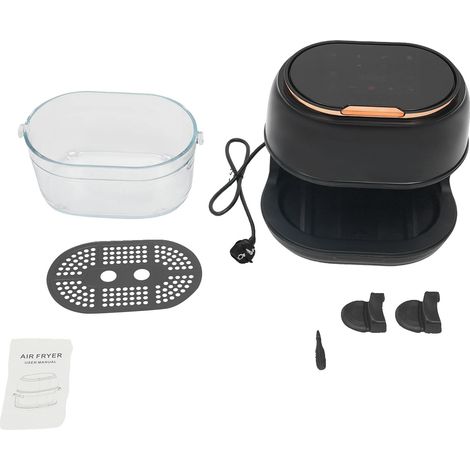 Freidora de aire, capacidad de 4 litros, control táctil, color negro. (1/2)