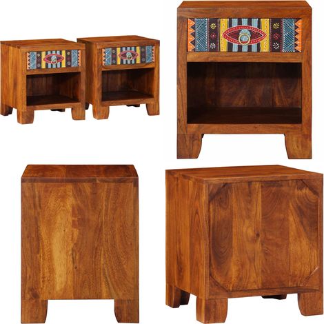 vidaXL Nachttisch 2 Stk. 40x35x45 cm Massivholz Akazie (1/5)
