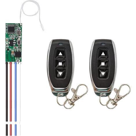 3.7V 5V 12V Wireless Motor Controller Module Switch Remote Control 433Mhz RF Relay Receiver with 2 Transmitters, Rotation Front and Rear Motors (1/5)