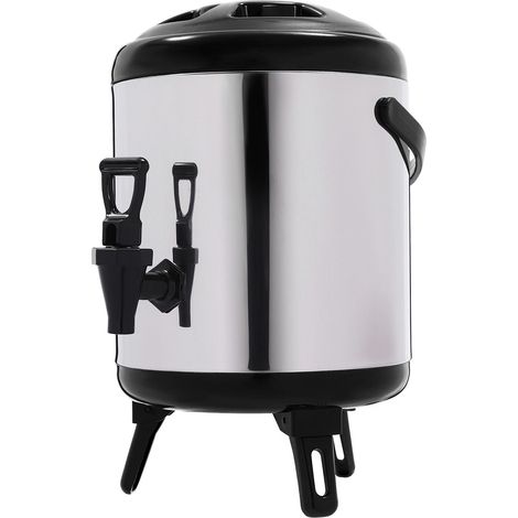 6L Insulated Beverage Hot Water & Drink Dispenser w/ Tap Stainless Steel for travels, cafes, buffets, hotels, restaurants, milk tea shops