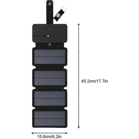 Chargeur pliable 10 W, cellules solaires 5 V USB, panneaux solaires portables étanches pour smartphones, batterie externe d'urgence.