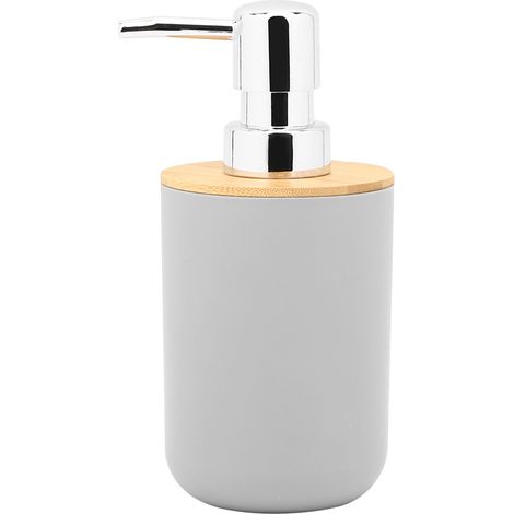 Ensemble de 6 accessoires de salle de bain : boîte à savon, porte-brosse à dents, gobelet de rinçage, flacon de lotion (gris) (1/5)