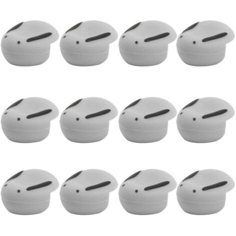 12 Protections d'angle en forme de lapin pour meubles, sécurité enfant, coins arrondis gris (lot de 12) (1/5)