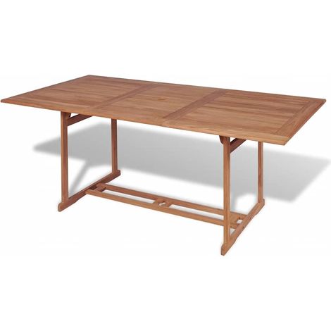 Table d'extérieur Table de salon de jardin - 180x90x75 cm Bois de teck solide BV964402 - BonneVie (1/5)