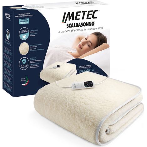 Imetec Scaldasonno Adapto 16628 100% Lana e Merino Singolo 150×80 cm 6 Temperature + Timer (1/4)