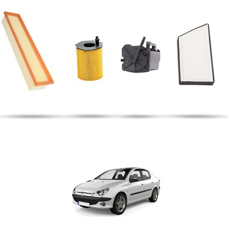 Kit tagliando 4 filtri compatibile con Peugeot 206 1.6 HDi 80kw dal 2004 (1/5)