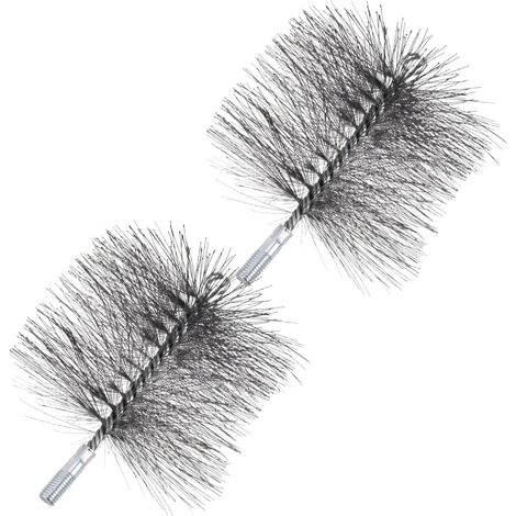 Brosse de nettoyage cheminée en acier inoxydable avec poils (1/5)