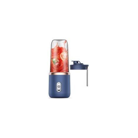 Le mini mixeur portable est rechargeable via USB, a une capacité de 300 ml et est idéal pour préparer des smoothies et autres boissons. (1/3)