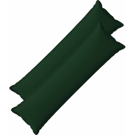 Cushion with Pillow HOUTEN 2 pcs Dark Green Faux Linen vidaXL