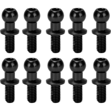 Lot de 10 biellettes de suspension à tête sphérique en métal pour voitures RC Tamiya TT01 et TT02 (noir) (1/5)