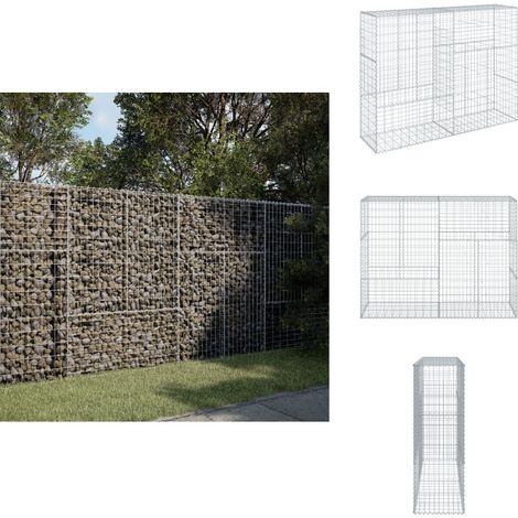 Panier gabion avec couvercle 200x50x150 cm fer galvanisé - Panier Gabion - Paniers Gabion - Mur En Gabion - Gabion (1/5)