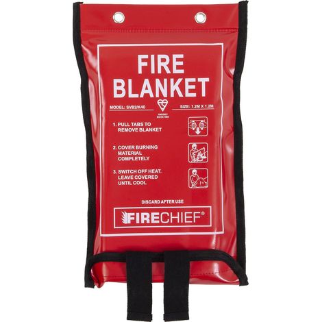 Couverture anti-feu moyenne 1,2 m x 1,2 m Convient pour une utilisation à la maison cuisine bureau garage