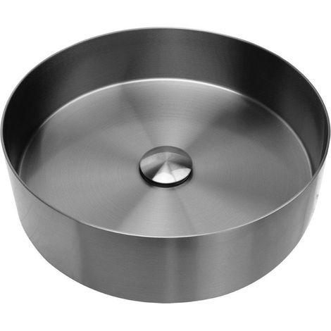 Differnz Vasque à poser 40x40cm Inox Rond gunmetal (1/2)