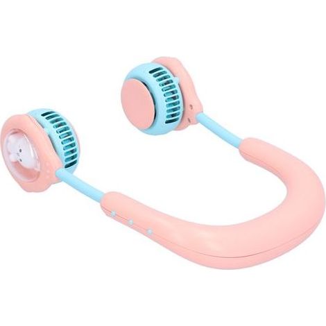 Ventilateur de cou pour enfants, mini ventilateur électrique portable rechargeable par USB, pour la maison, les activités de plein air et le sport (rose) (1/5)