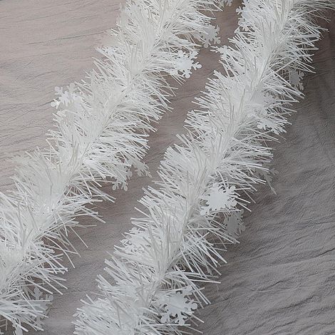 Weihnachtsgirlande mit Schneeflocken 10m Weiß Künstliche Tannengirlande Deko