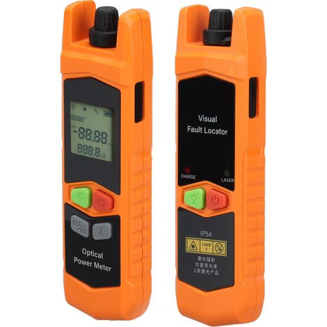 Détecteur de défauts visible par laser rouge 650 nm, wattmètre optique portable de 10 mW avec lumière LED intégrée.