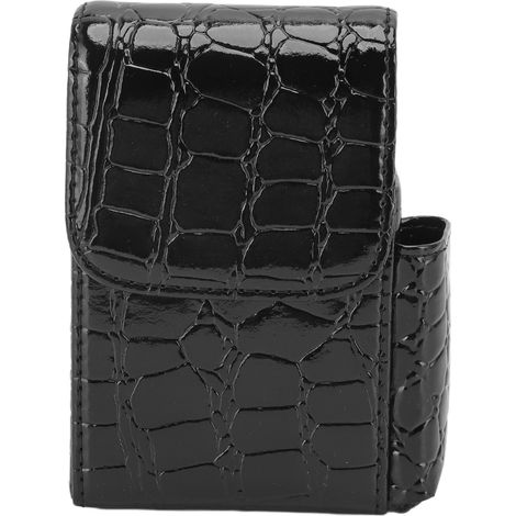 Boîte à Cigarettes en Similicuir Multifonctionnelle Capacité 20 Cigarettes Étui à Cartes Portable pour Maison Quotidien Noir (1/5)