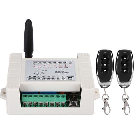 Télécommande sans fil 2 canaux pour moteur avant et arrière de portail électrique, porte de route, deux commandes à interrupteurs (1/5)