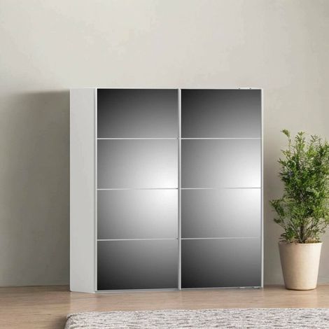 Dmora - Armario 2 puertas Charline, Muebles de dormitorio, Vestidor, Armario de ropa, 182x64 h202 cm, Blanco (1/5)