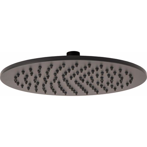 Soffione doccia tondo nero 30 cm effetto pioggia mod. Seven (1/3)