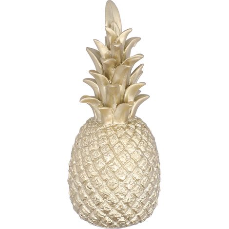 Ananas artificiel en résine, décoration pour la maison, style nordique, doré, taille moyenne. (1/5)