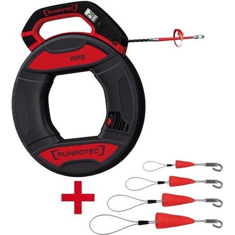 Runpotec 30M UND KABELZIEHSCH.SET HAKEN (RP5 M.METERZÄHLER)