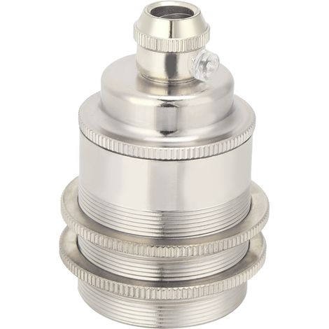 Support de lampe en cuivre style rétro base E27 pour suspension lampes de table et sur pied, accessoire bricolage, finition chrome (1/5)