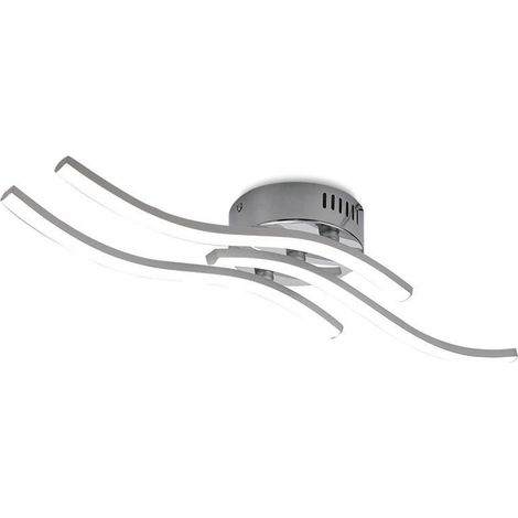 1 Plafonnier LED, design incurvé, panneau intégré 18W, télécommande, pour salon chambre cuisine (1/5)