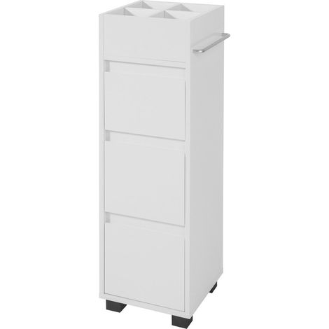 SoBuy White Bathroom Cabinet Bathroom Storage Cabinet Unit with 3 Drawers,BZR29-W (1/5)