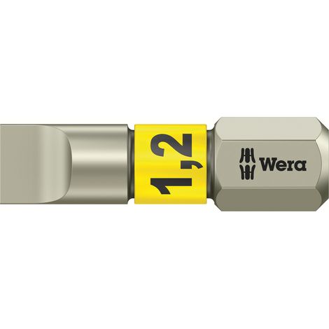 Conector para Tornillo - plana 1/4'', Acero Inoxidable con zona de torsión, 25 mm de largo, Ancho de hoja x Espesor de hoja : 6,5 x 1,2 mm (1/5)