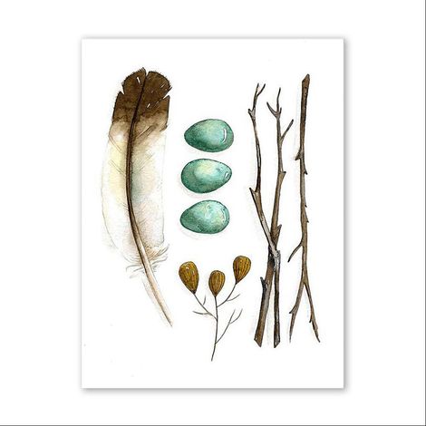 Modernes Leinwandbild mit Federzweigmuster, Kunstdruck für die Heimdekoration (45 x 60 cm) (1/5)