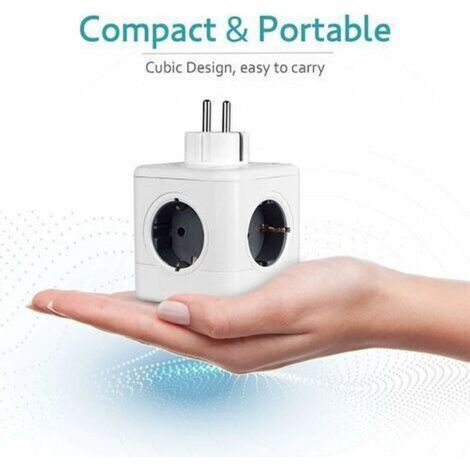 Prise USB Multiple, Multiprise Murale Cube 4 Prises avec 2 USB Secteur, Avec 1 alimentation Type-C,7 en 1 Bloc Multiprises USB Secteur avec Interrupteur, Multiprise Electrique Murale USB Chargeur pour (1/3)