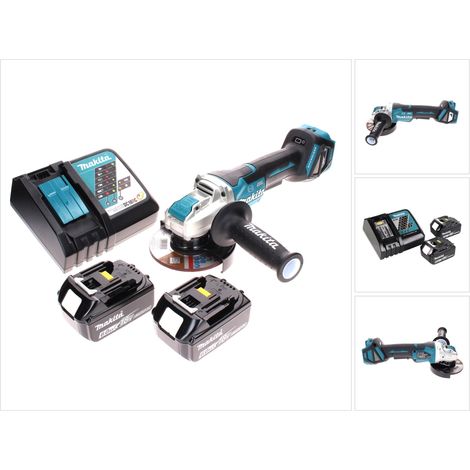 Makita DGA 519 RG Akku Winkelschleifer 18 V 125 mm Brushless X-Lock + 2x Akku 6,0 Ah + Ladegerät (1/5)