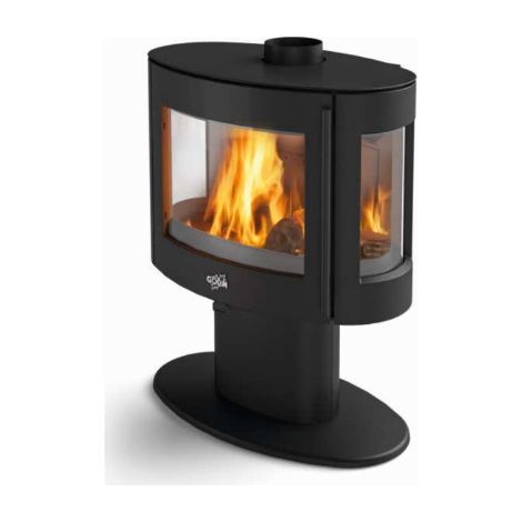 Stufa a legna GODIN Fonteval 10Kw - Antracite - 389143 (1/2)