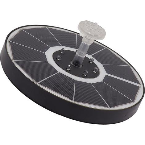 Fontaine solaire lumineuse à 8 buses, 3,5 W, 900 mAh, colorée et puissante, idéale pour les bains d'oiseaux et le jardin. Buse transparente. (1/5)