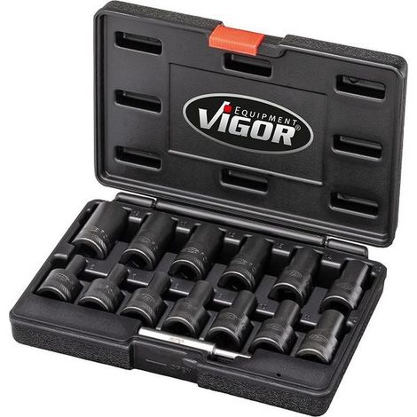 Jeu d'extracteurs de vis spirale rainurée 1/2 34mm avec extracteur 14 pièces 6-19mm en coffret (1/4)